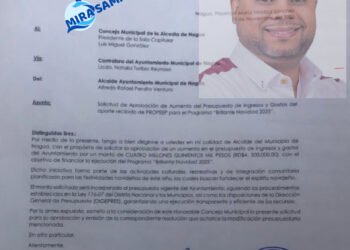 Nagua.Alcalde Municipal Alfredo Rafael Peralta Ventura sometió al Concejo Municipal la aprobación de RD$4.5 millones para “Brillante Navidad 2025”