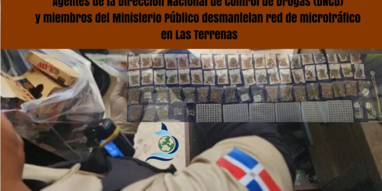 Agentes de la Direccion Nacional de Control de Drogas (DNCD) y miembros del Ministerio Público desmantelan red de microtráfico en Las Terrenas