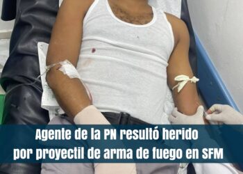 Agente de la PN resultó herido por proyectil de arma de fuego en SFM