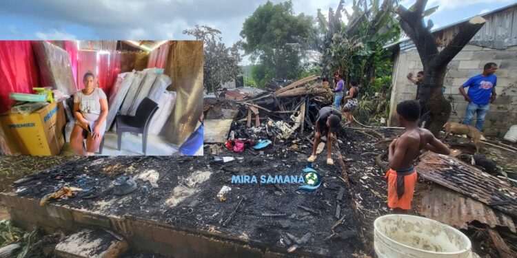 Gobierno asiste a familia que perdió su vivienda en incendio en Samaná