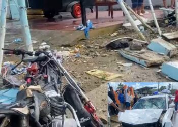 Accidente en la carretera NaguaSan Francisco de Macorís deja dos jóvenes gravemente heridos