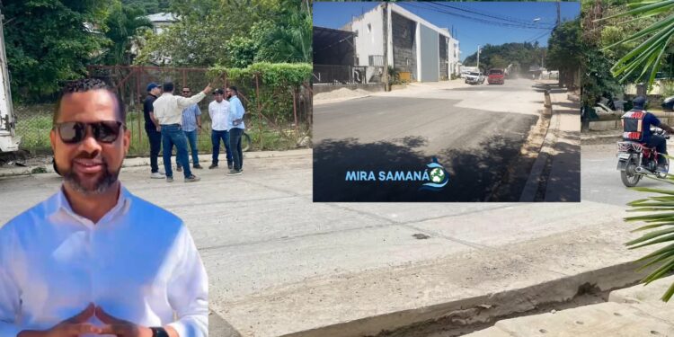 Alcaldía Las Terrenas inicia segunda etapa para mitigar cúmulo de agua en la calle La Primera de El Almendro