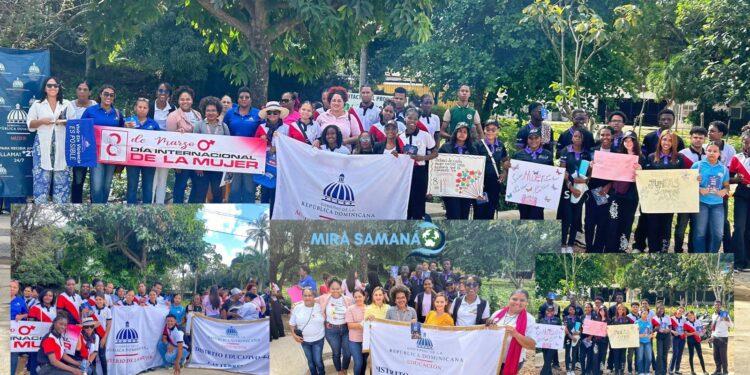 Realizan parada cívica en Las Terrenas destaca la importancia del Día Internacional de la Mujer