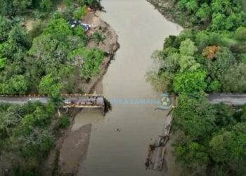 Lluvias colapsan puente sobre el río Camú y dejan comunidades incomunicadas en Puerto Plata