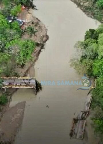 Lluvias colapsan puente sobre el río Camú y dejan comunidades incomunicadas en Puerto Plata