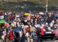 Protesta en contra de minera de San Juan termina con dispersión policial