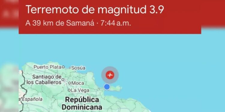 Dos sismos se registran frente a la costa de Las Terrenas; no reportan daños